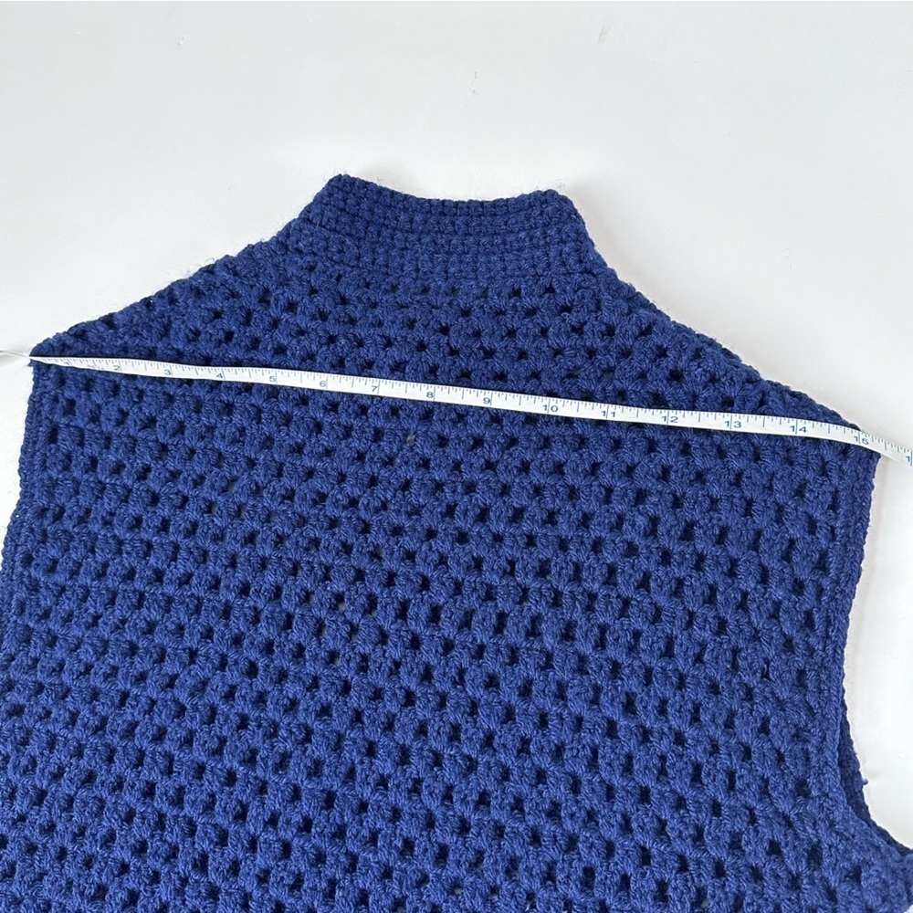 [SOLD] HAND-KNITTED Mock Turtleneck Sleeveless Sweater Dress / Sweater Vest - Picture 7 of 12